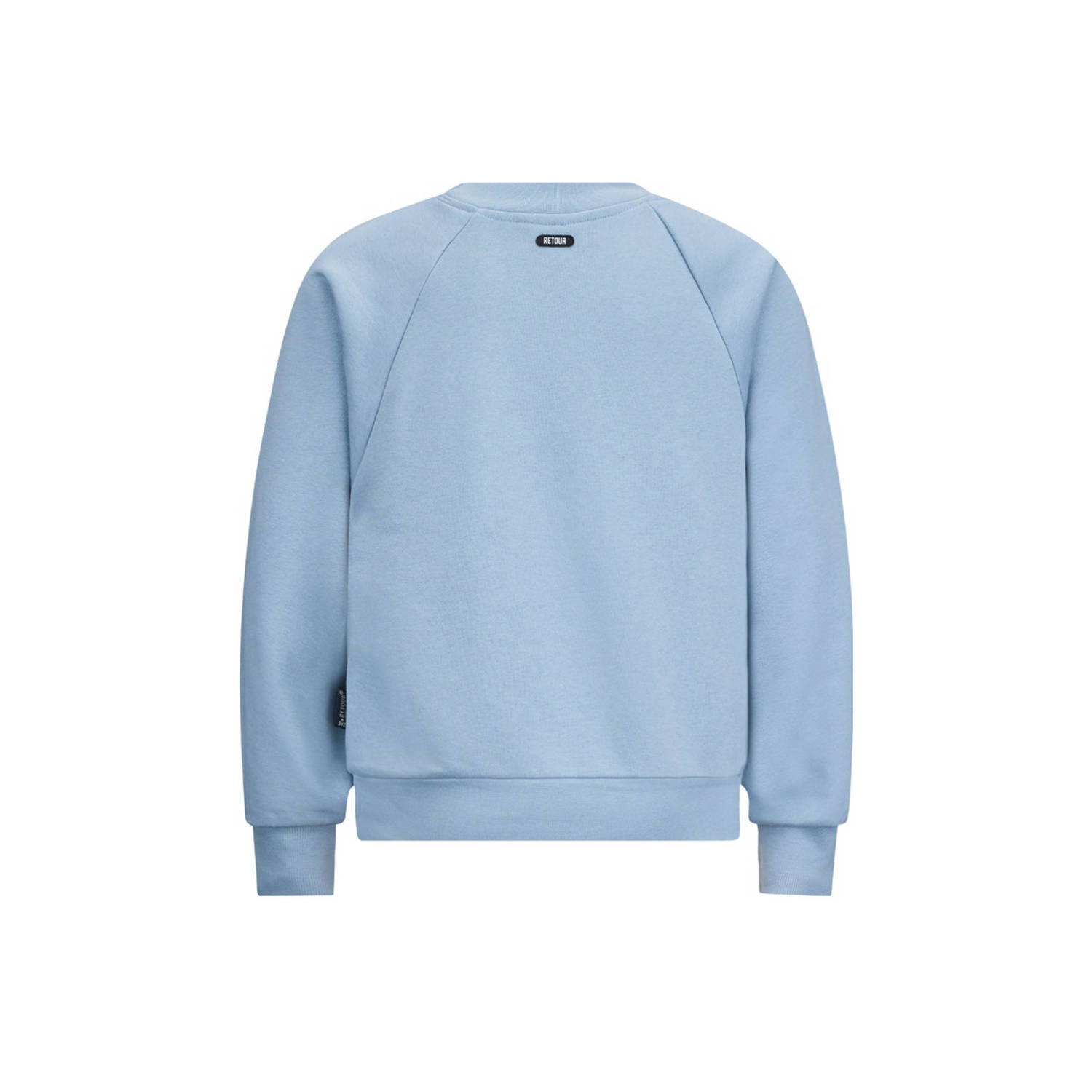 Retour Jeans sweater Bouarfa met printopdruk zachtblauw