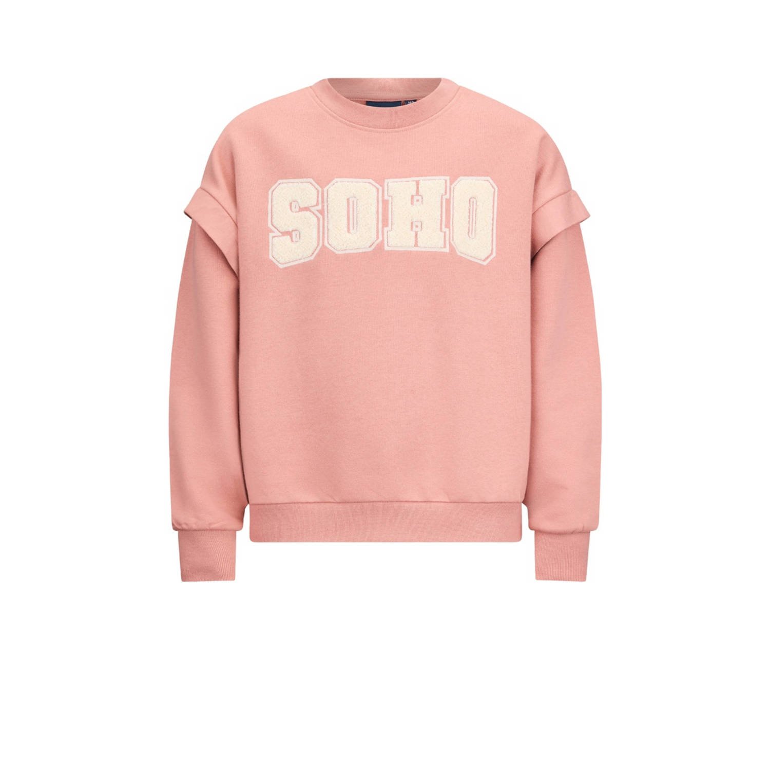 Retour Jeans sweater Abadou met tekst roze Beige Tekst 122 128