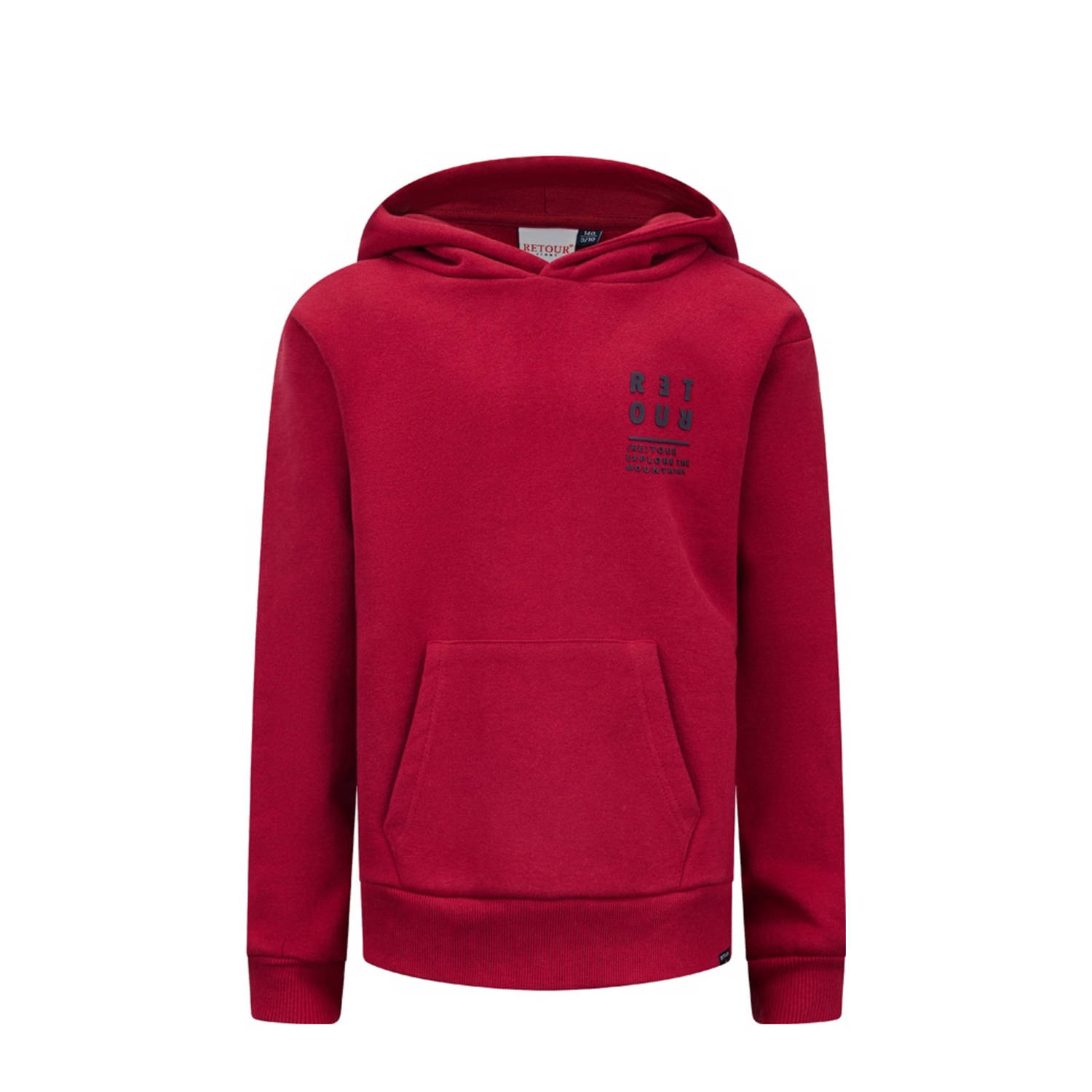 Retour Jeans hoodie Czar met printopdruk warmrood