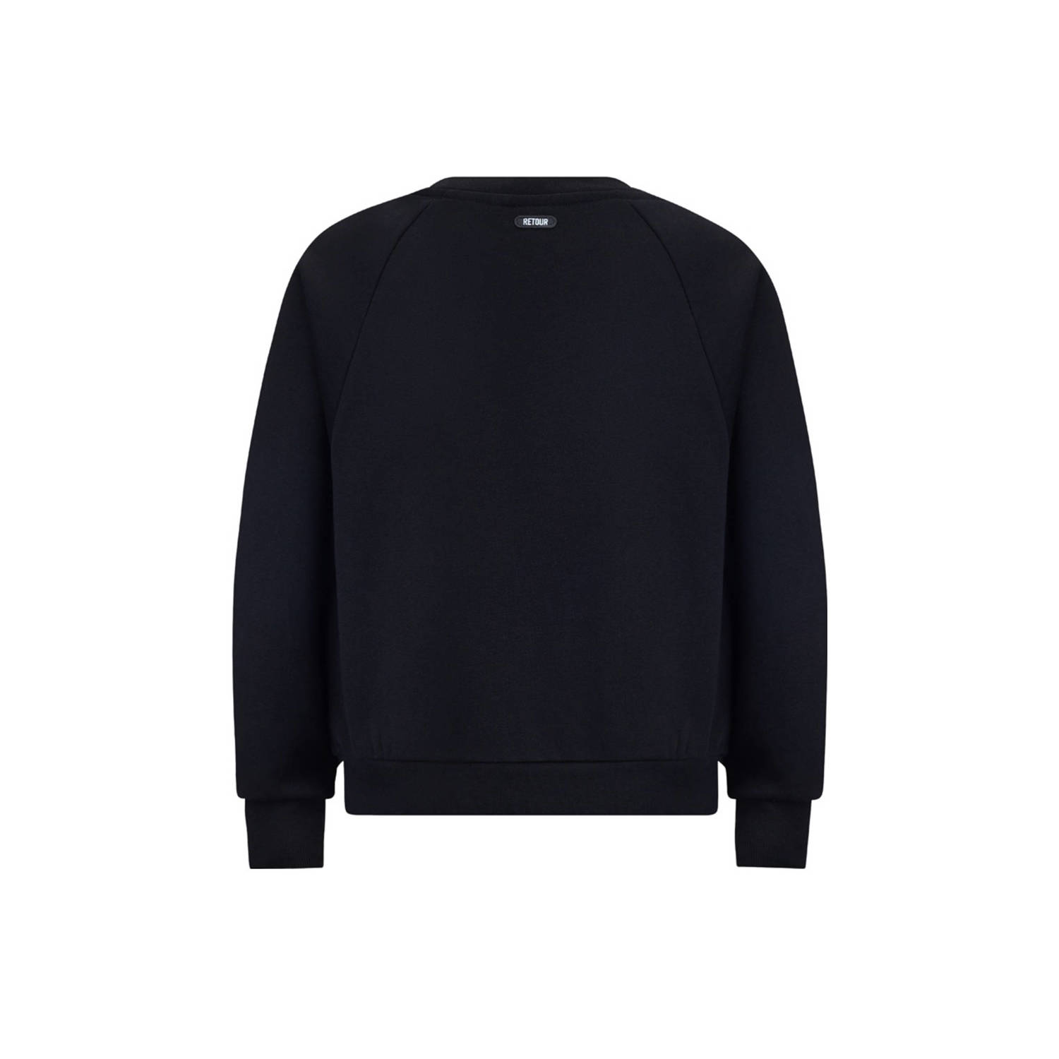 Retour Jeans sweater Bouarfa met printopdruk zwart