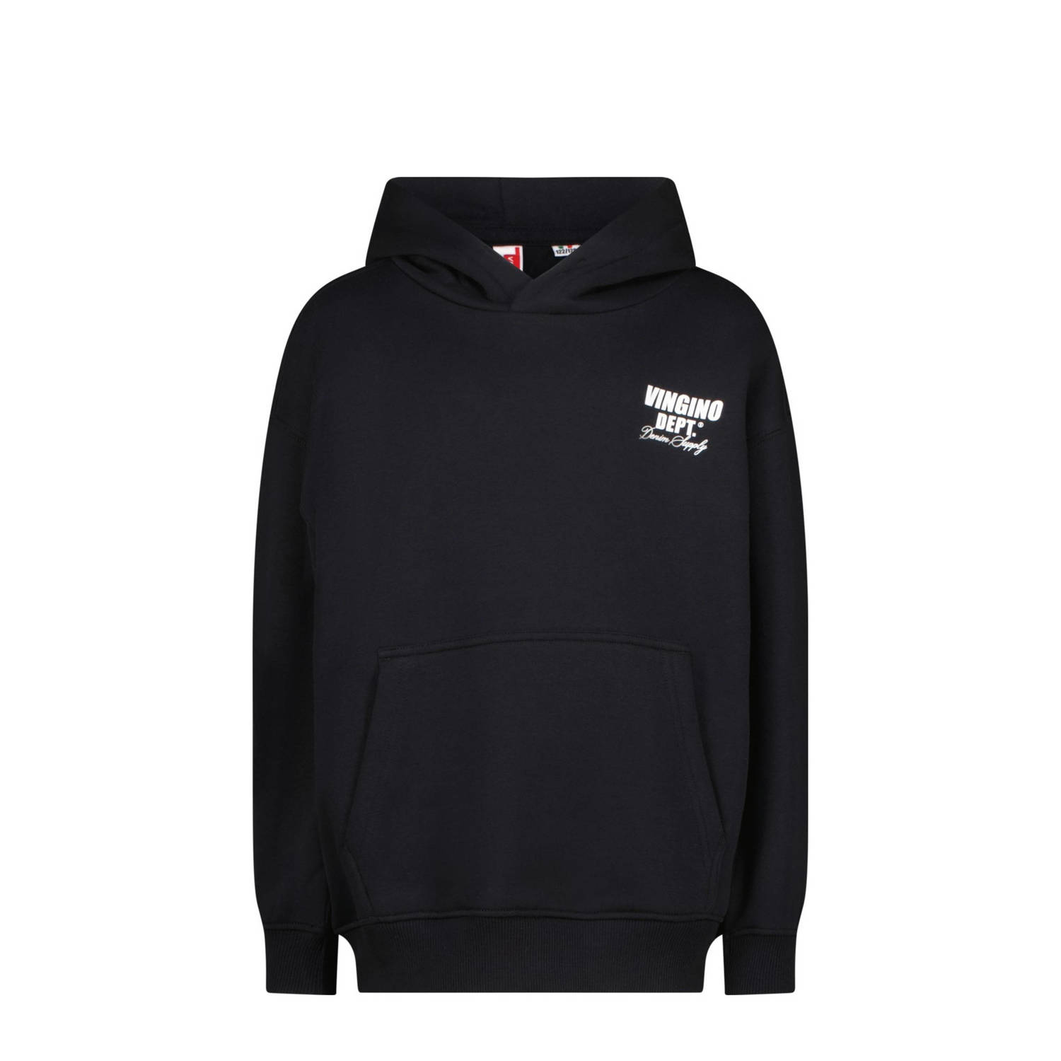 VINGINO hoodie Basic met printopdruk zwart Sweater Printopdruk 104