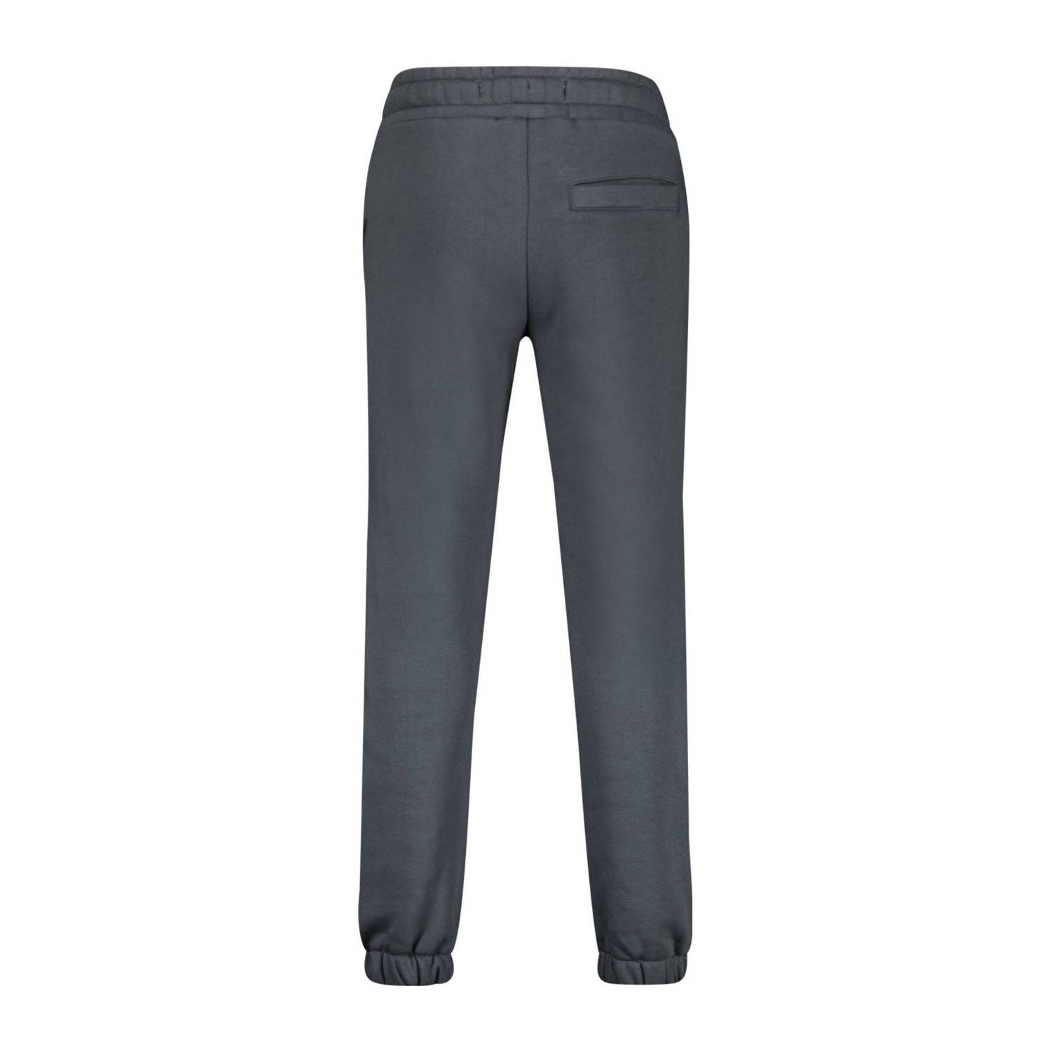 Vingino tapered fit joggingbroek Basic met printopdruk donkergrijs
