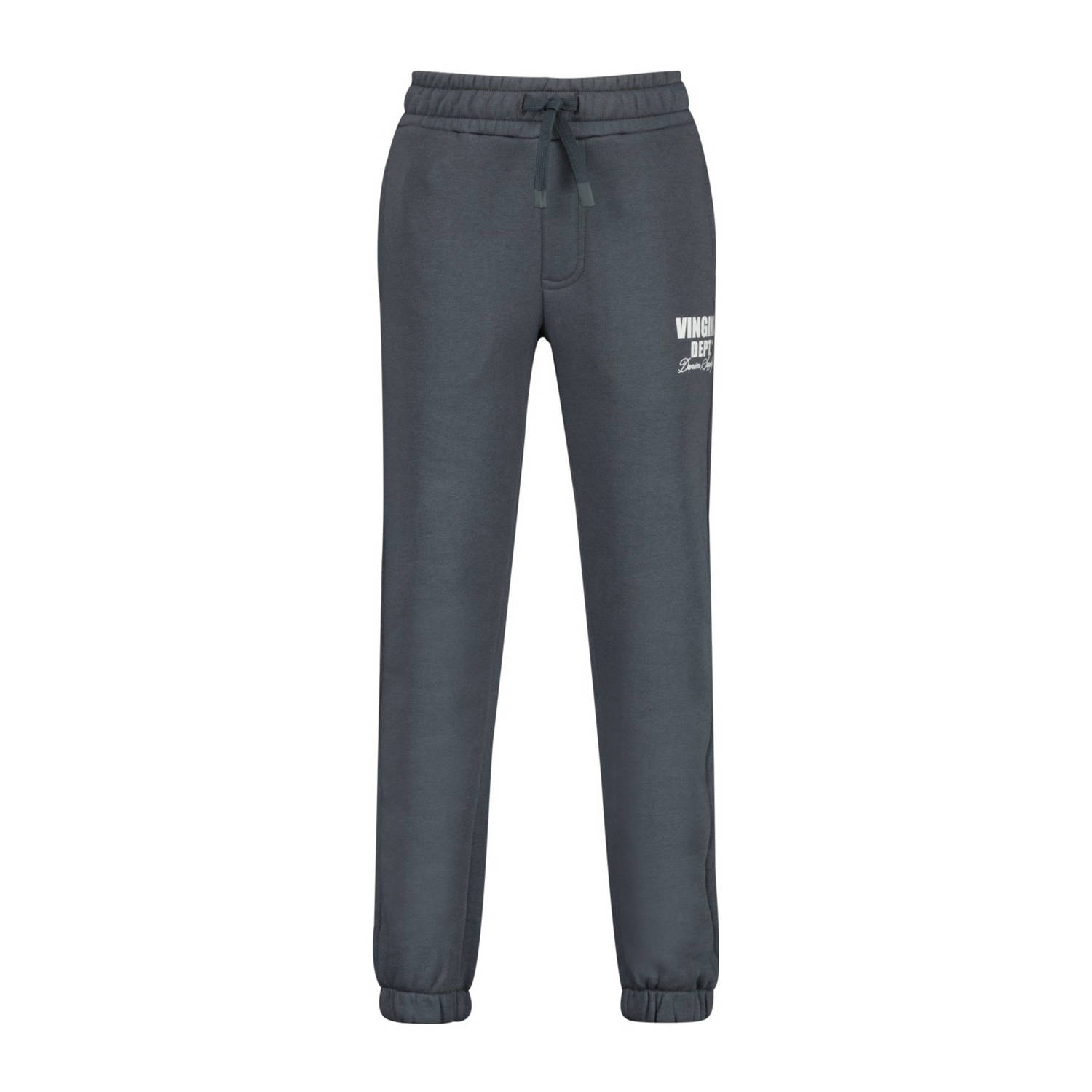 VINGINO tapered fit joggingbroek Basic met printopdruk donkergrijs Jongens Sweat 104