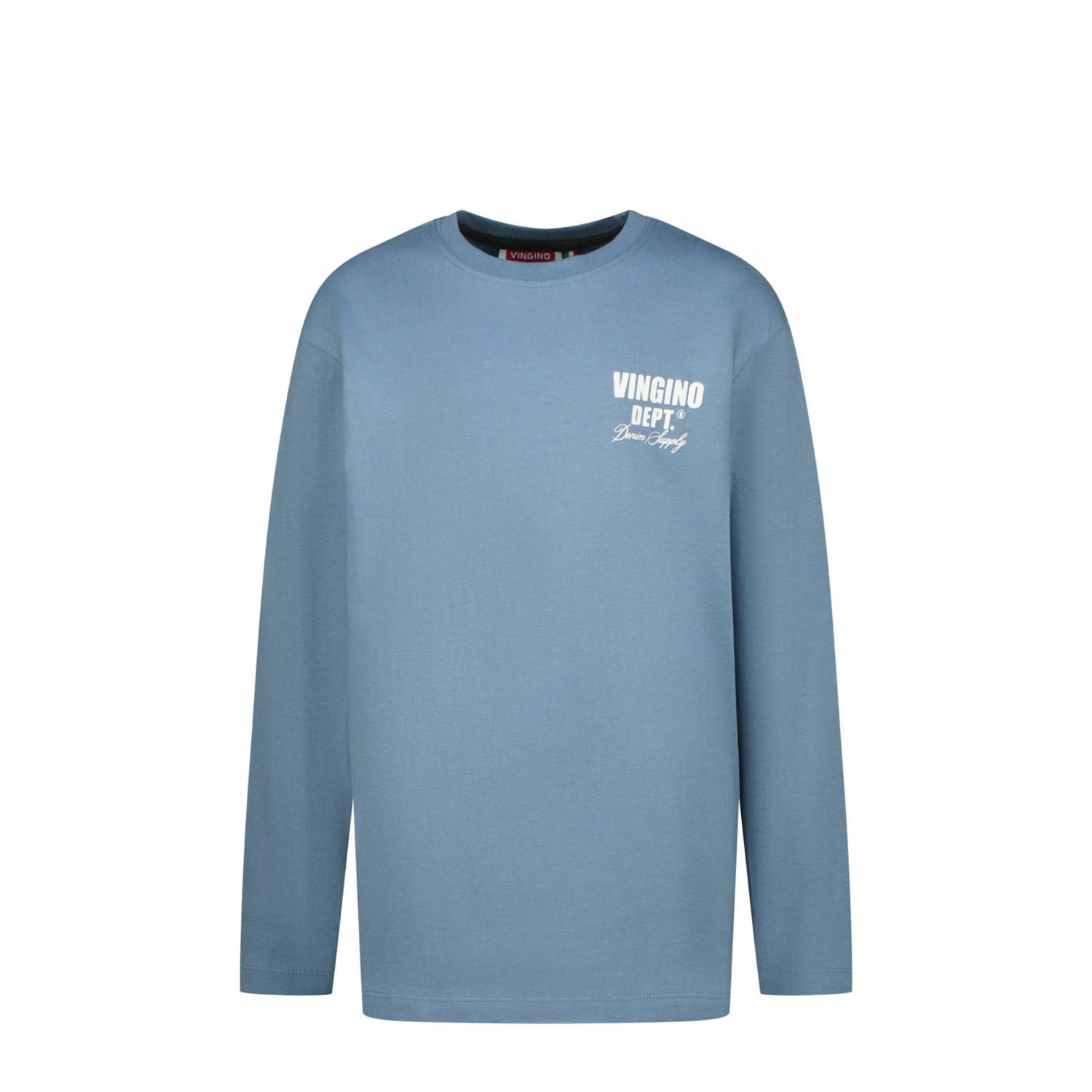 Vingino longsleeve Basic met printopdruk blauw