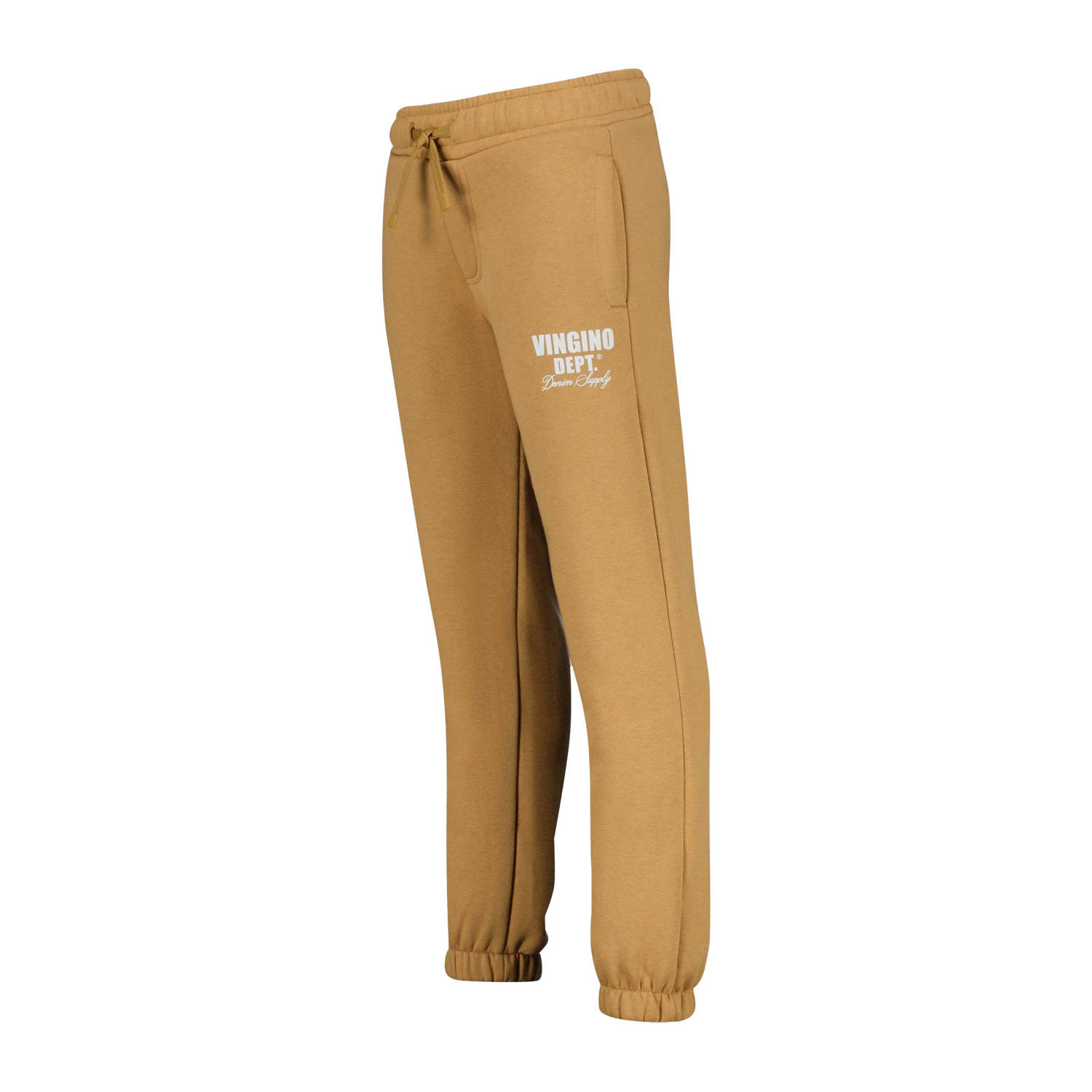 Vingino tapered fit joggingbroek Basic met printopdruk zand