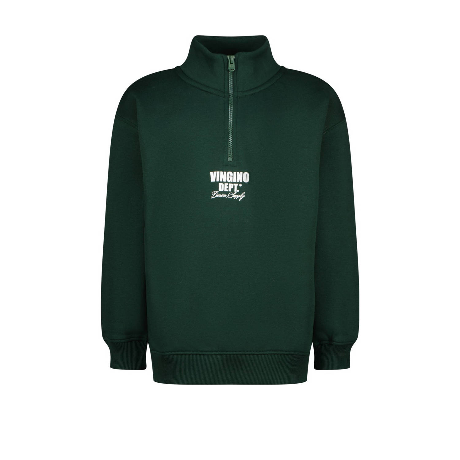 VINGINO Jongens Truien & Vesten Basic-half Zip Donkergroen