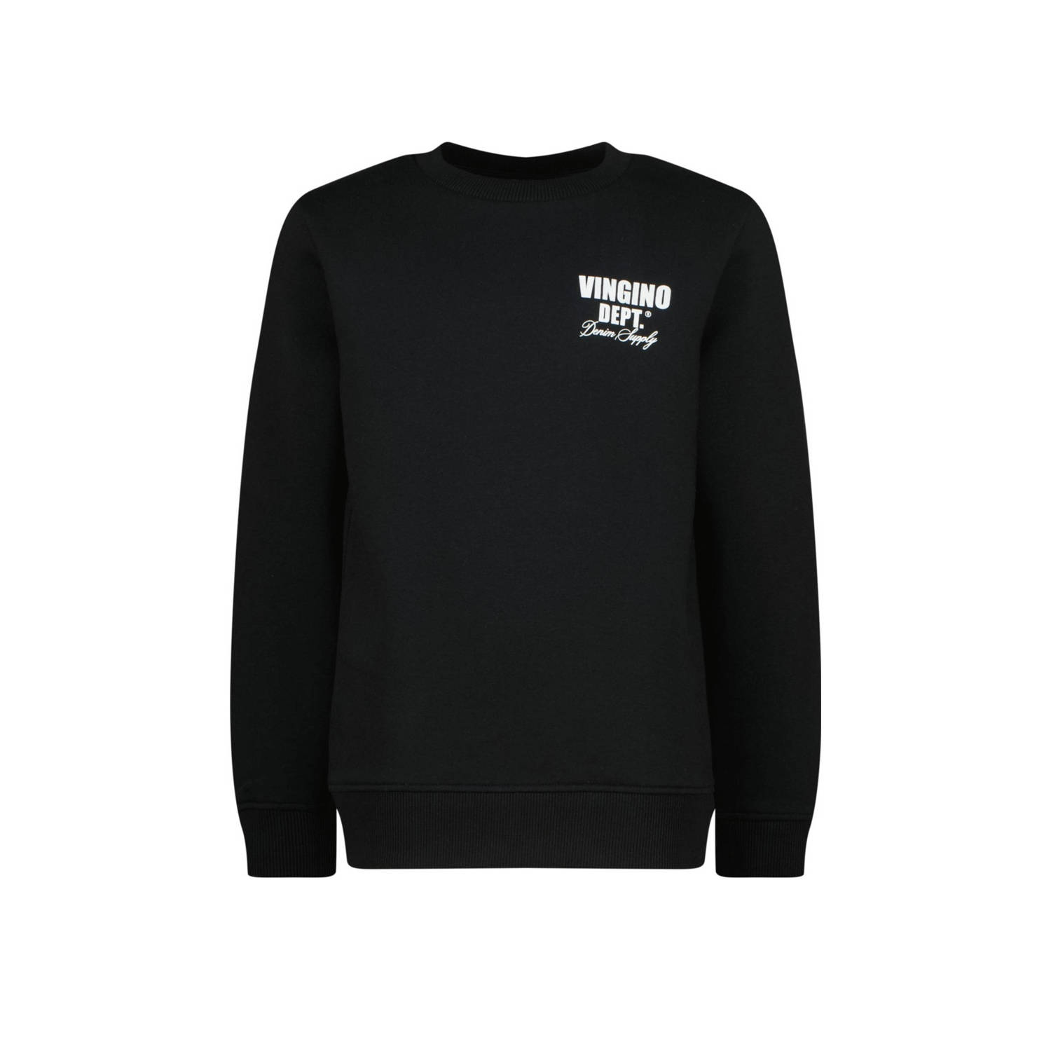 VINGINO sweater Basic met printopdruk zwart Printopdruk 104
