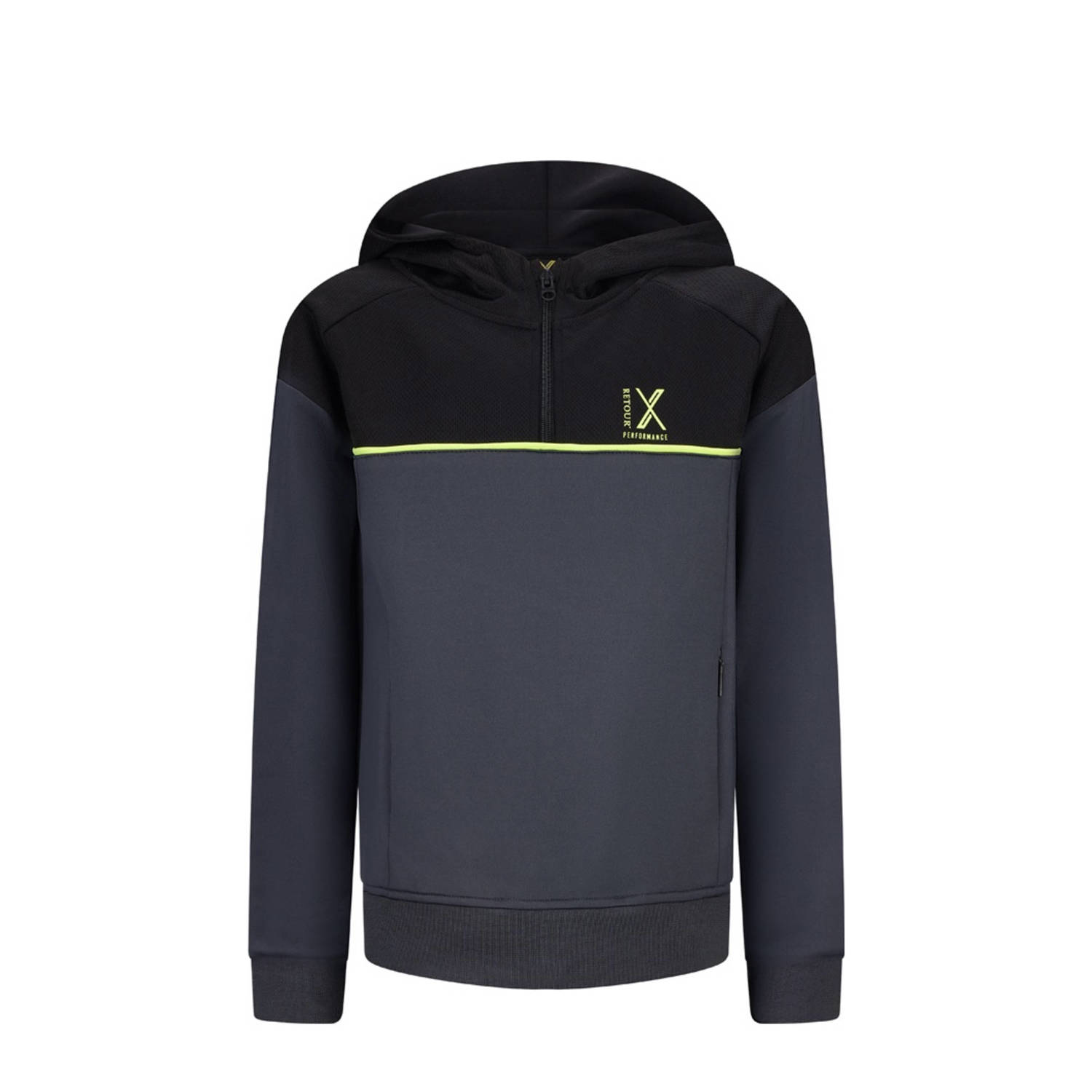 Retour Jeans Retour Performance hoodie Victory donkergrijs zwart