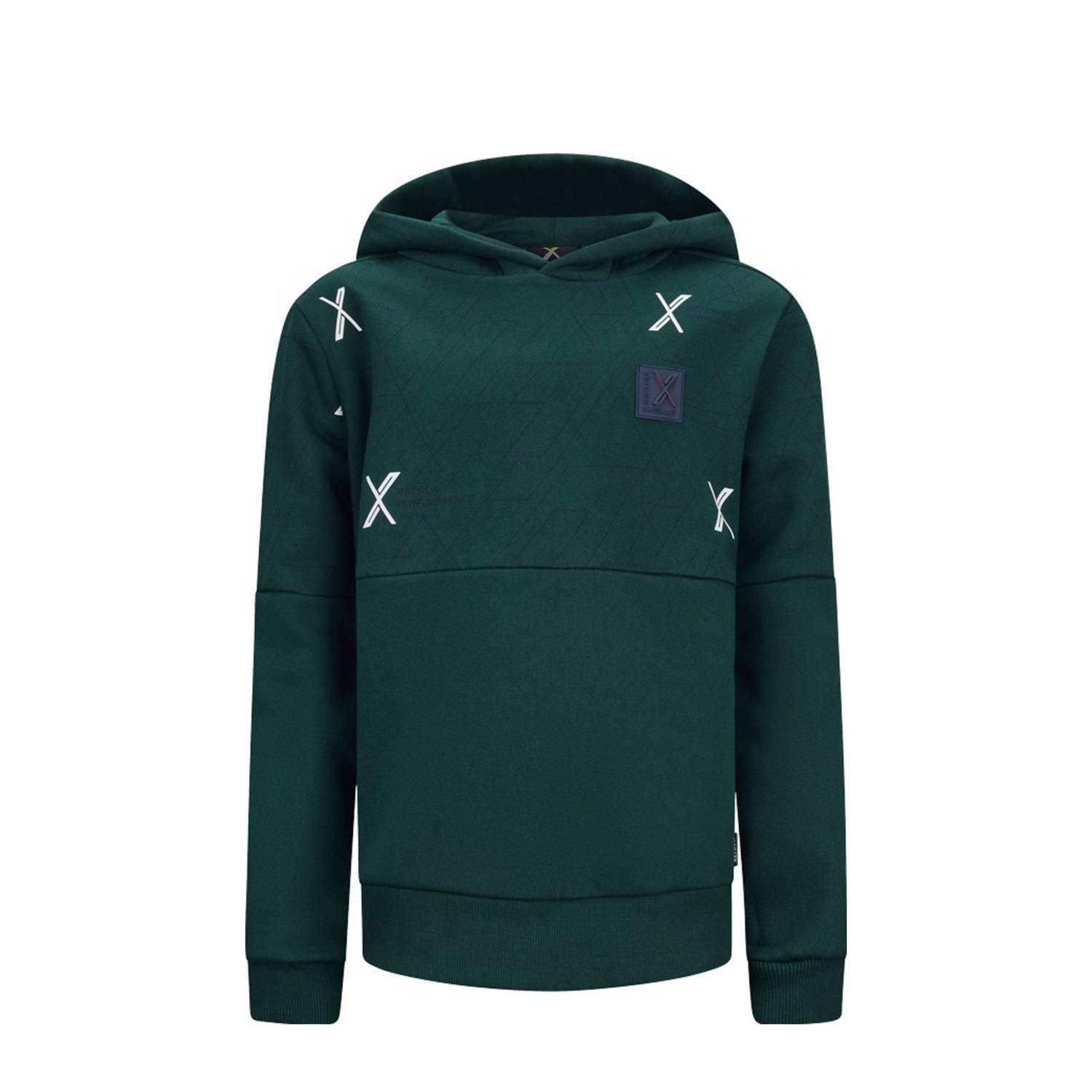 Retour Jeans Retour Performance hoodie Playoff met all over print donkergroen