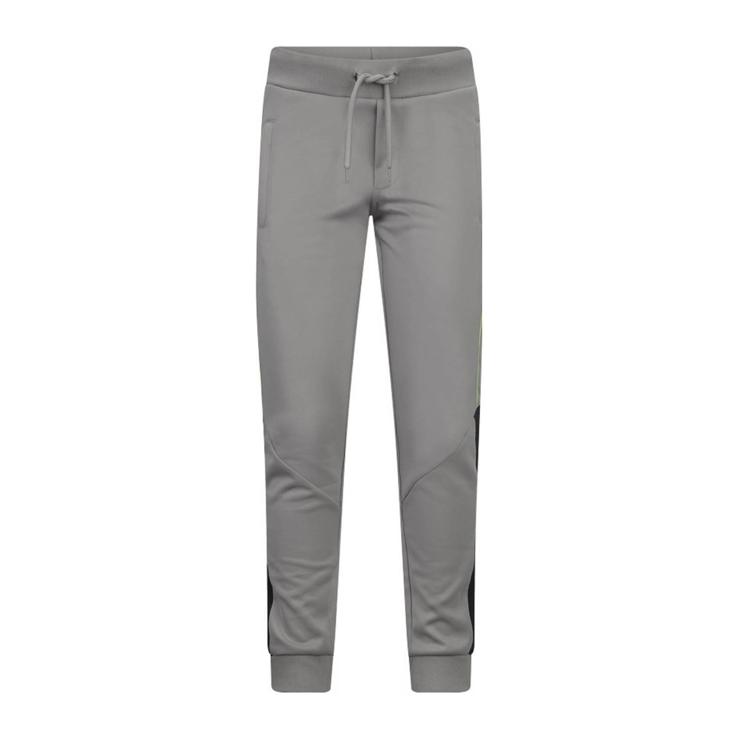 Retour Jeans Retour Performance slim fit joggingbroek Runner met zijstreep lichtgrijs zwart
