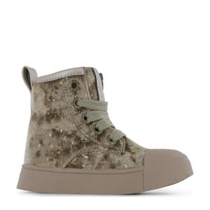fluwelen sneakers goud