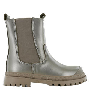 leren chelsea boots champagne/goud