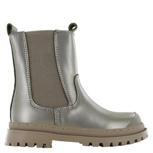 leren chelsea boots champagne/goud