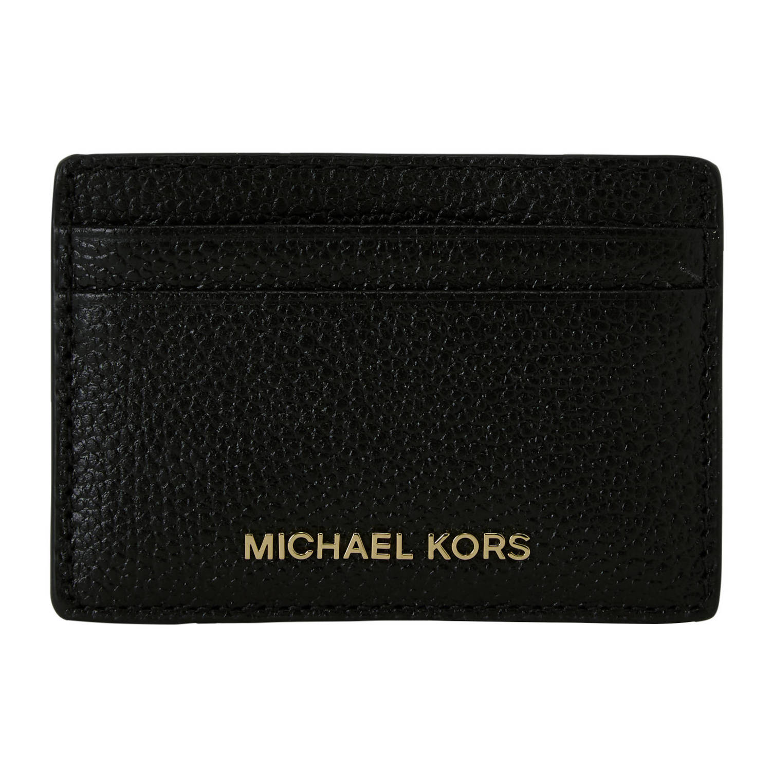 Michael Kors Grainy Leather Card Holder Black Dames