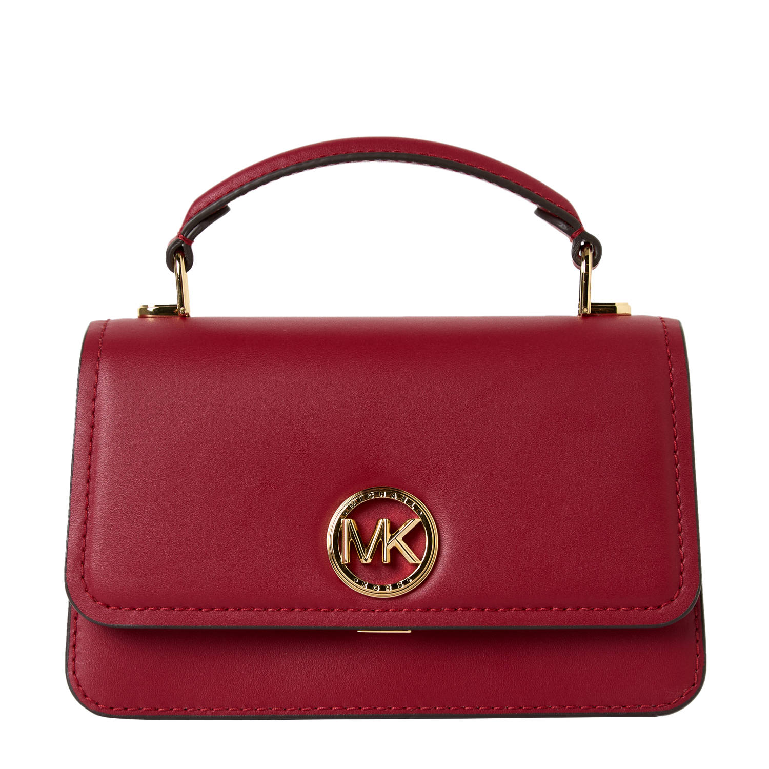 Michael Kors leren crossbody tas Delaney donkerrood