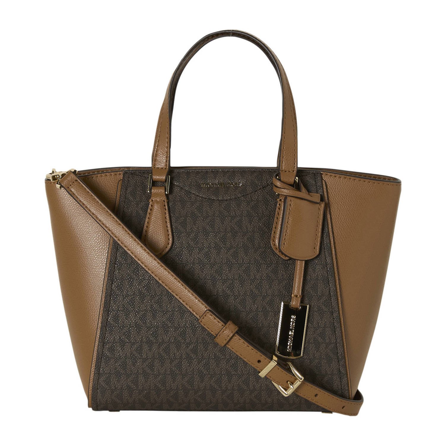 Michael Kors handtas Taryn met logoprint donkerbruin