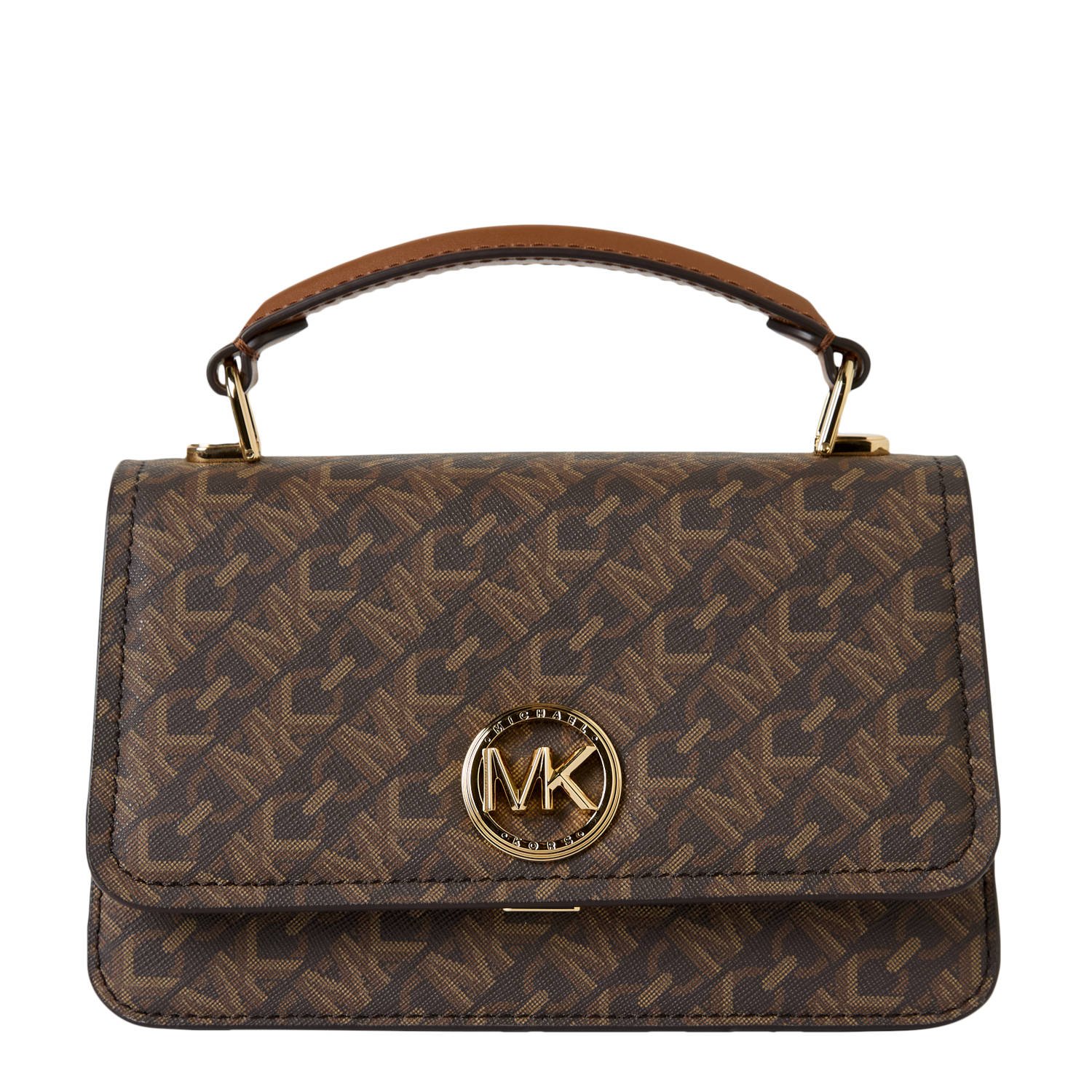 Michael Kors crossbody tas Delaney met logoprint donkerbruin