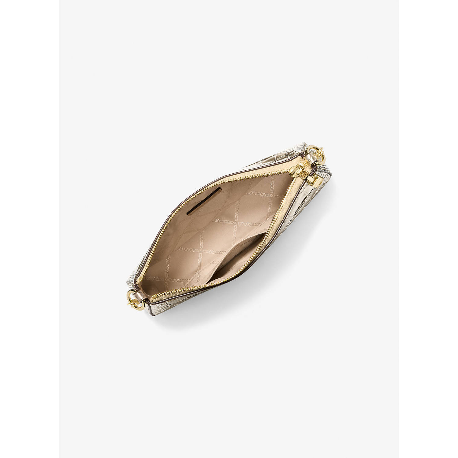 Michael Kors leren schoudertas Empire goudkleurig