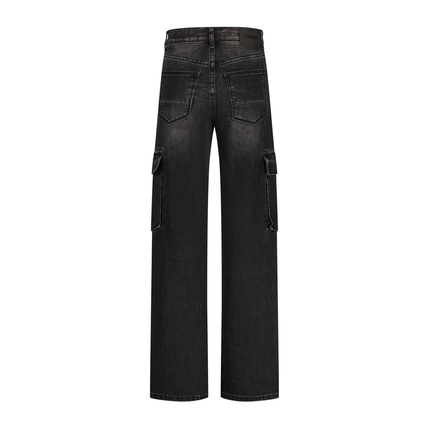 Vingino wide leg jeans Coco Cargo black denim