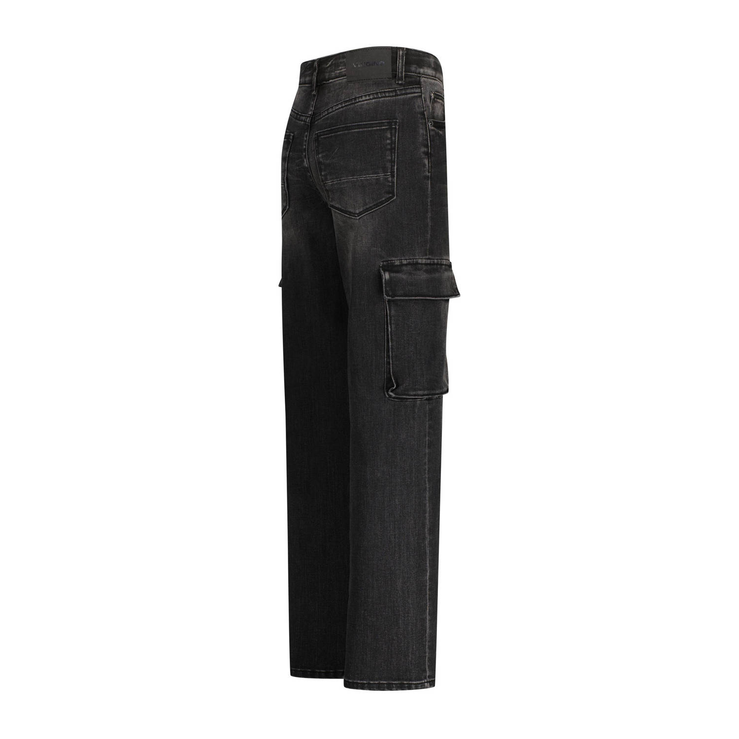 Vingino wide leg jeans Coco Cargo black denim