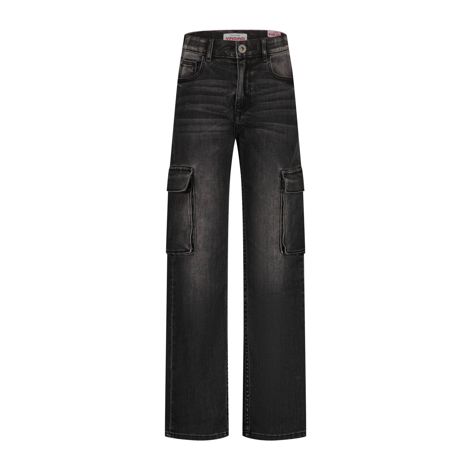 Vingino wide leg jeans Coco Cargo black denim