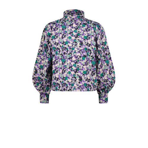 Vingino top Jonny met all over print lila/groen/paars afbeelding