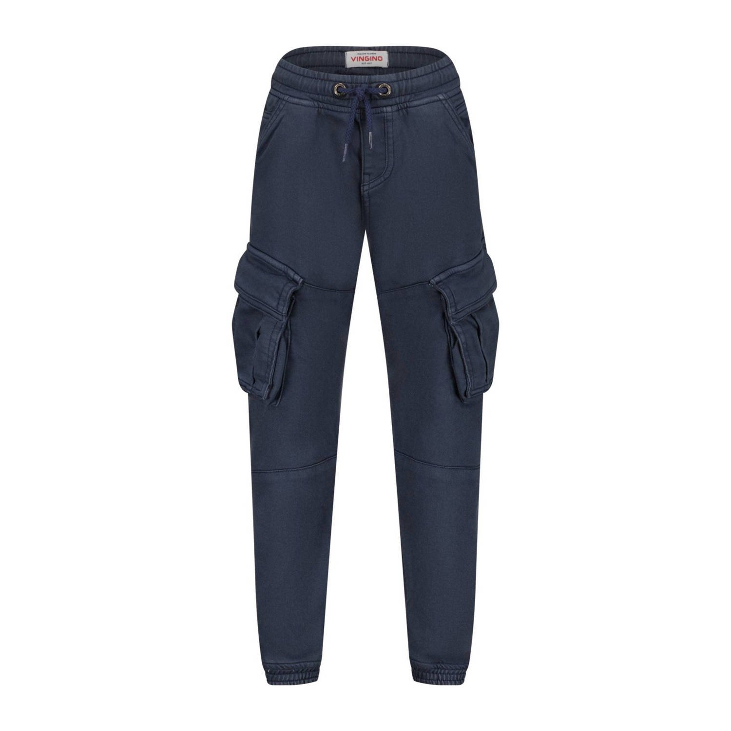 Vingino tapered fit cargobroek Carlos donkerblauw