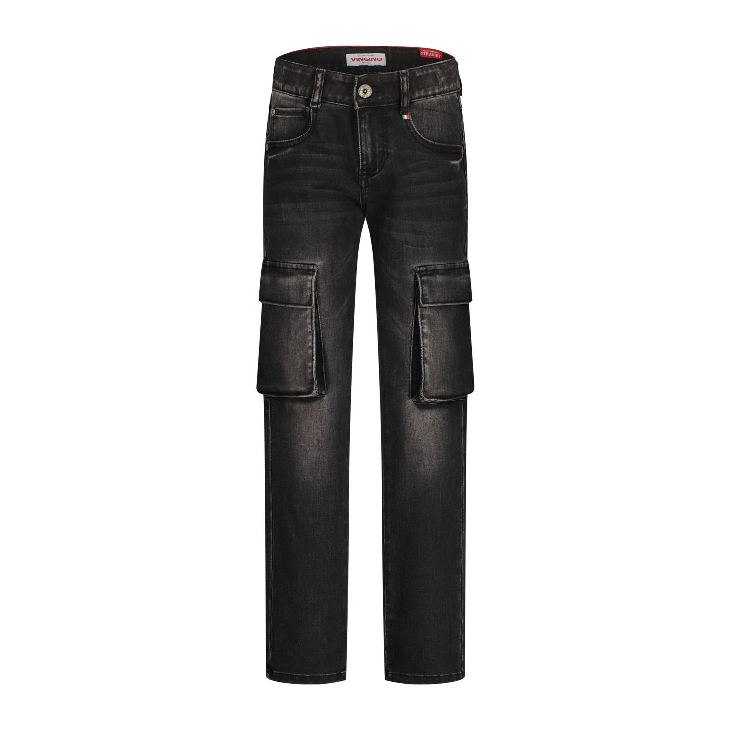Vingino straight fit jeans Paolo Cargo black denim