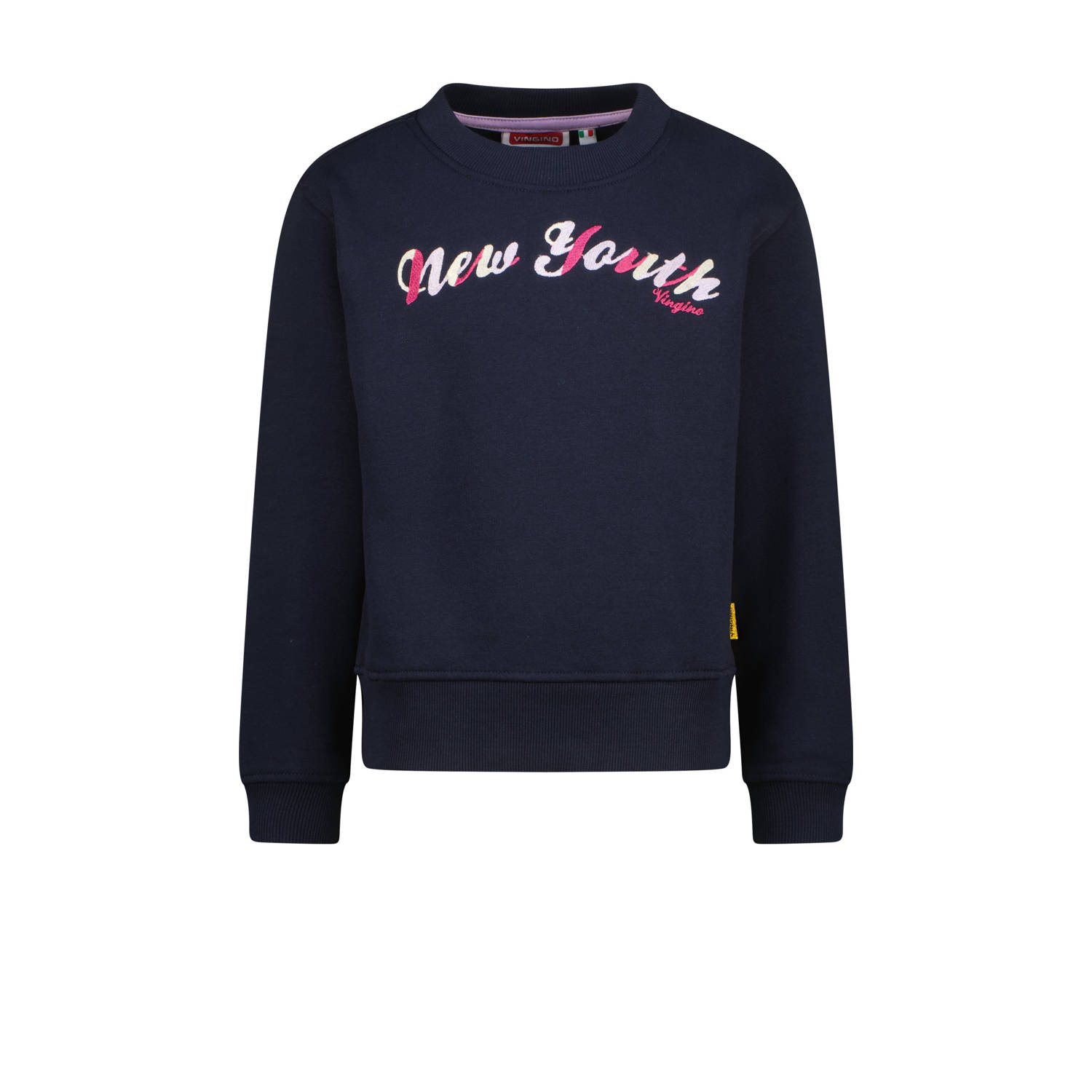 Vingino sweater Nousha met tekst donkerblauw