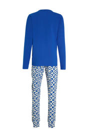 thumbnail: Vingino   pyjama Wopi met all over print kobaltblauw/wit