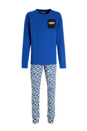thumbnail: Vingino   pyjama Wopi met all over print kobaltblauw/wit