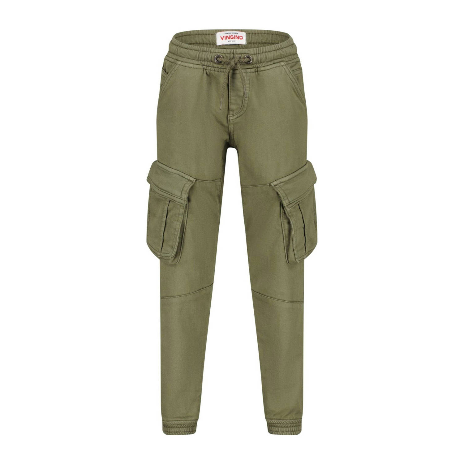 Vingino tapered fit cargobroek Carlos armygroen