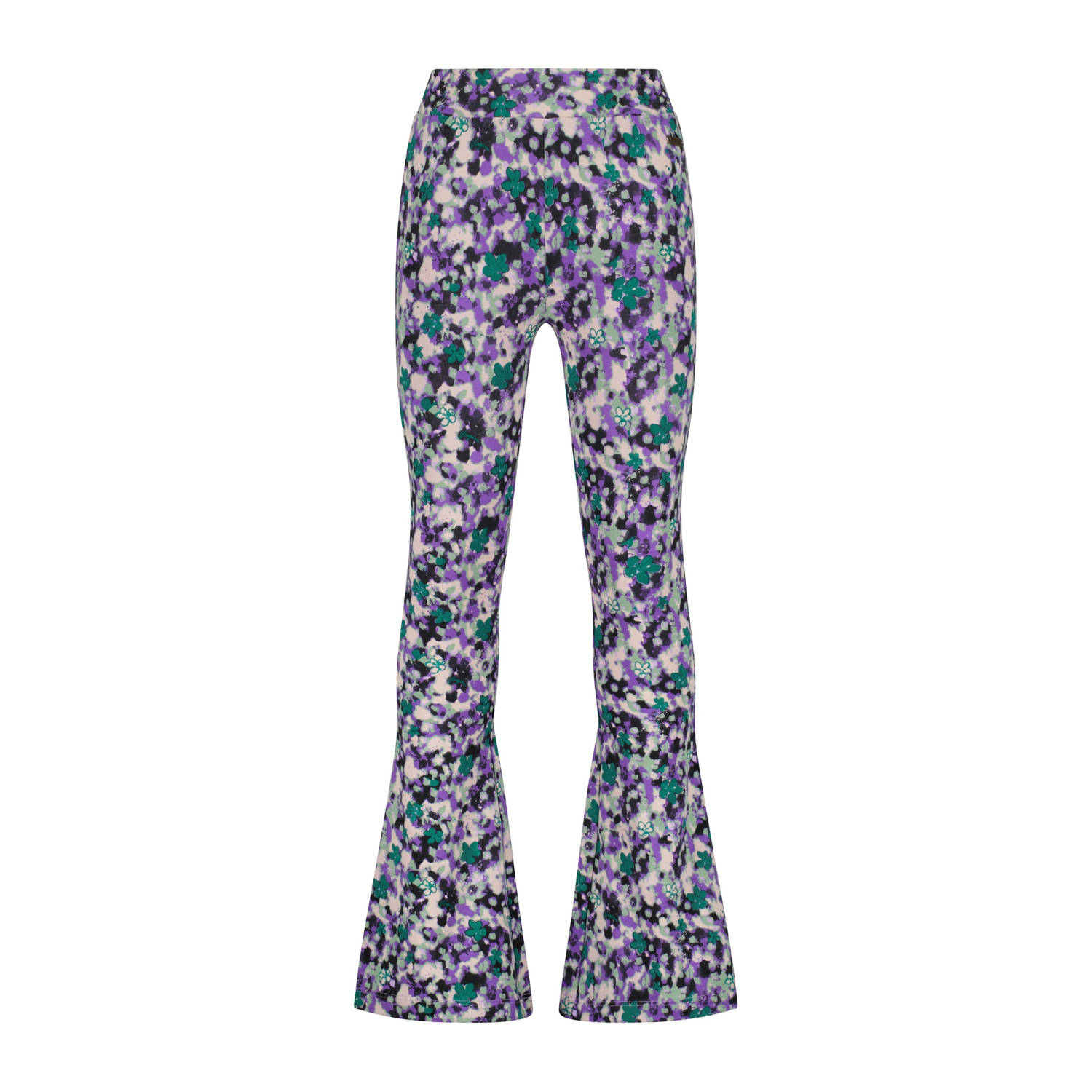 Vingino gebloemde flared broek Suza lila groen paars