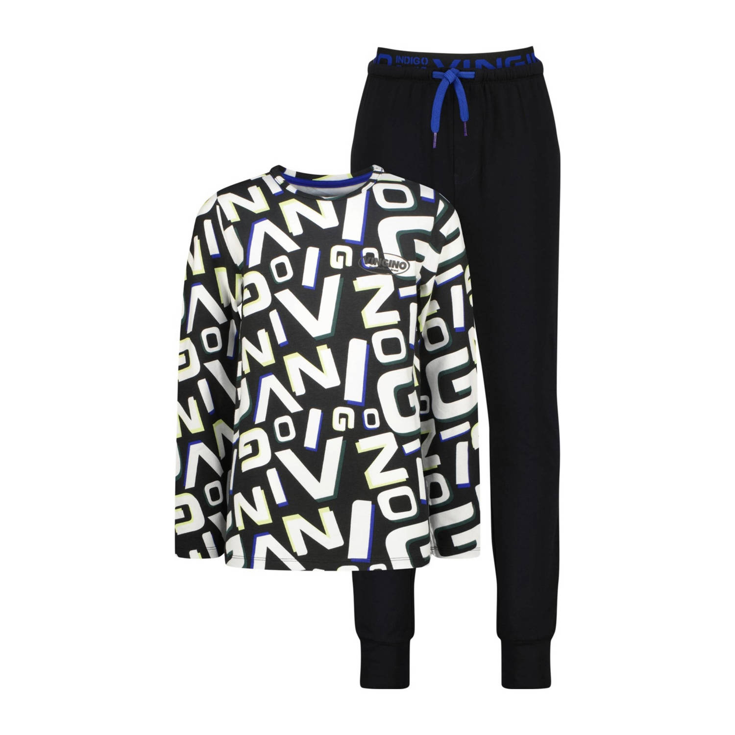 Vingino pyjama Worp met all over print zwart wit