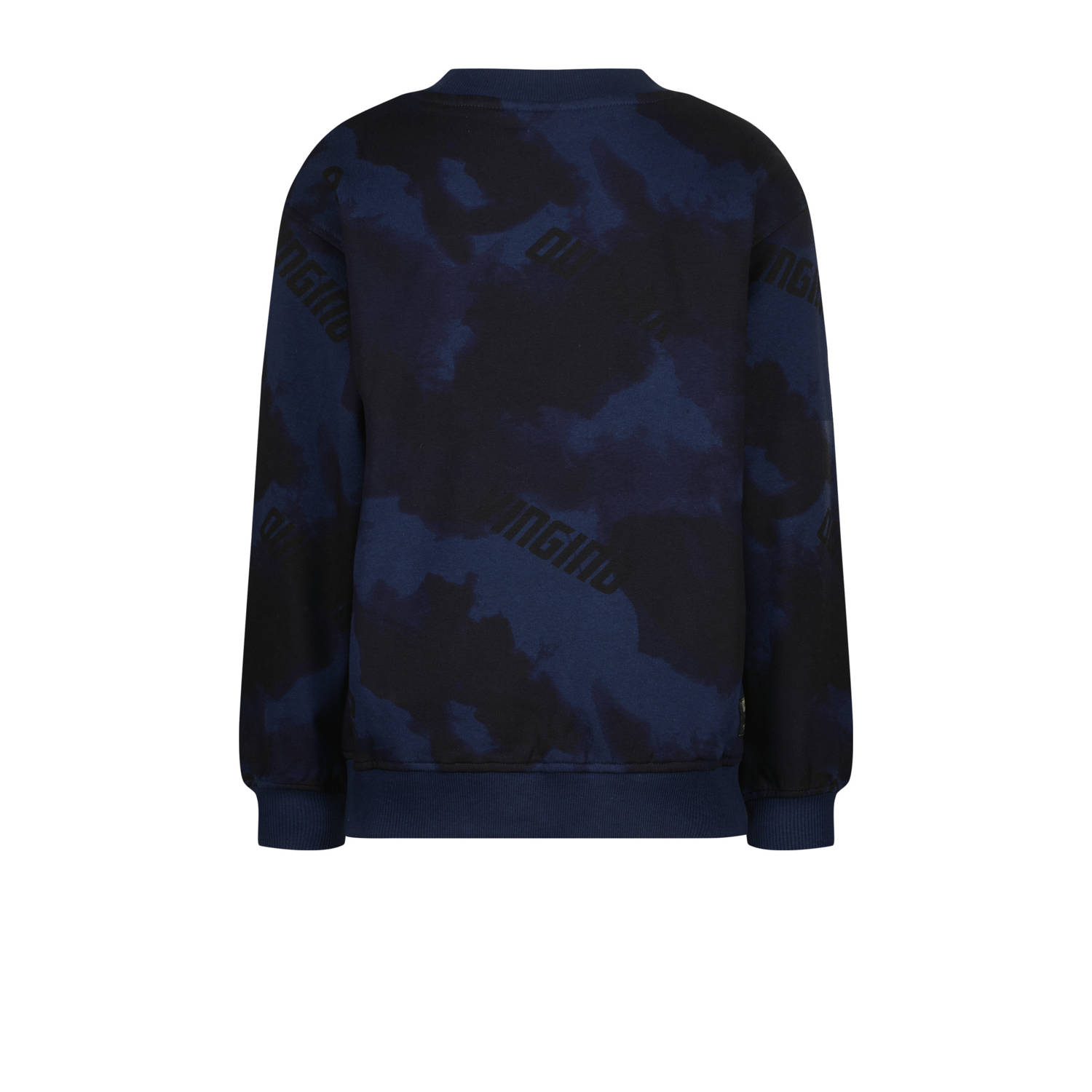Vingino sweater Nort met all over print donkerblauw