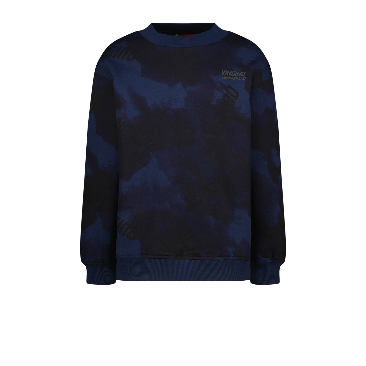 Vingino sweater Nort met all over print donkerblauw