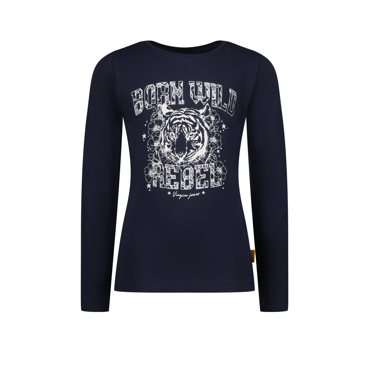 Vingino longsleeve Jinte met printopdruk donkerblauw