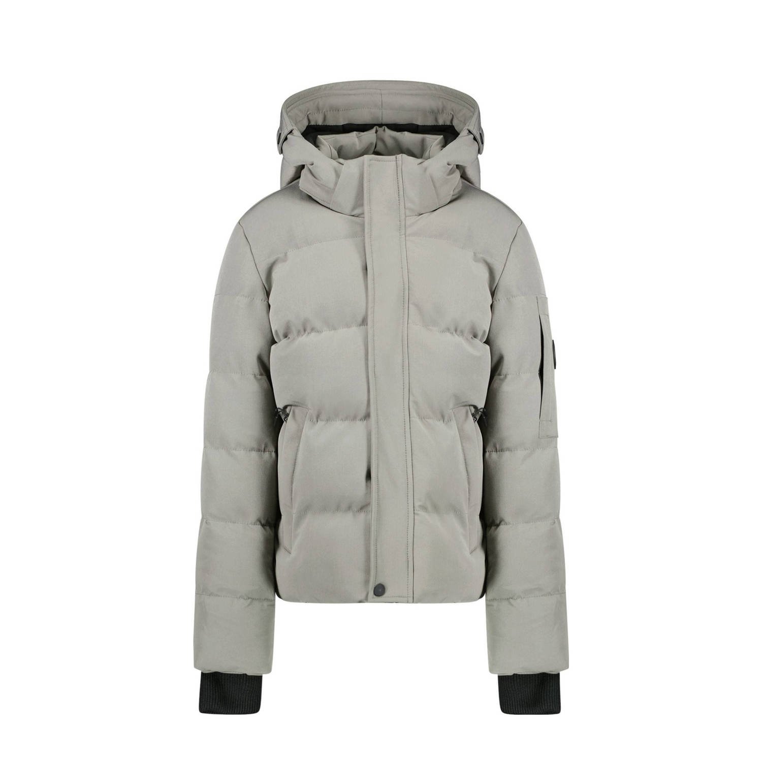 Cars gewatteerde winterjas BRONX grijs Jongens Nylon Capuchon Effen 128