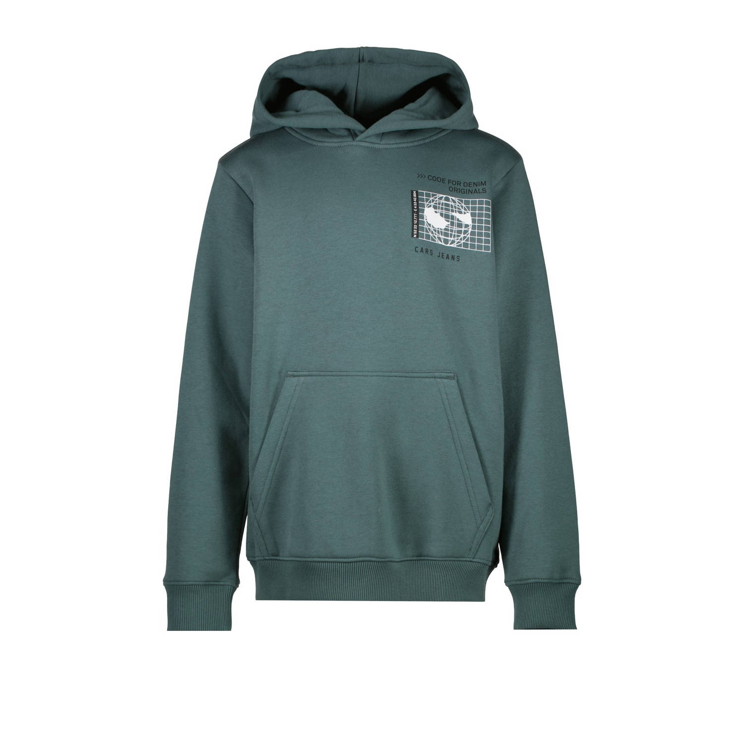 Cars hoodie WHEELER met backprint armygroen