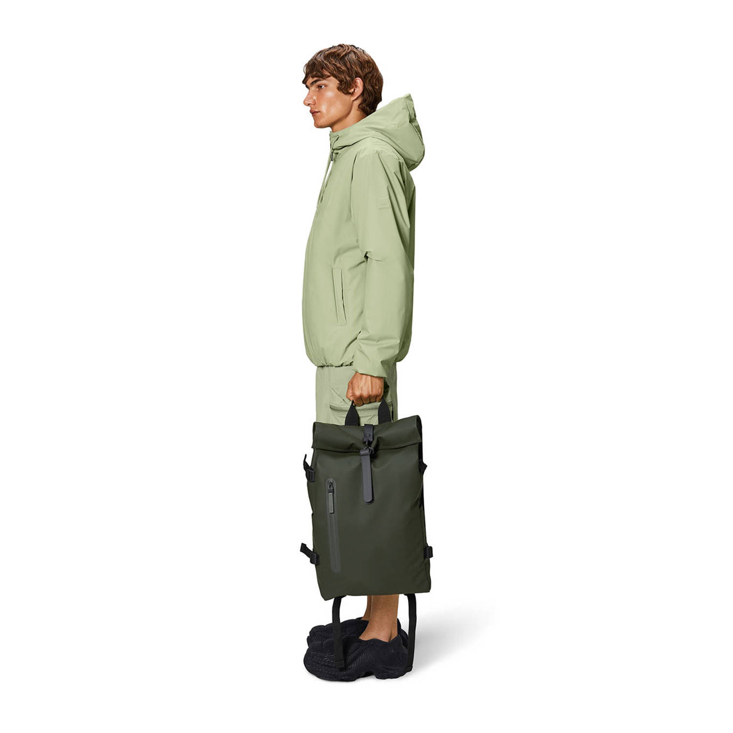Rains Rolltop Rugzak met Snap Compressie Green Heren