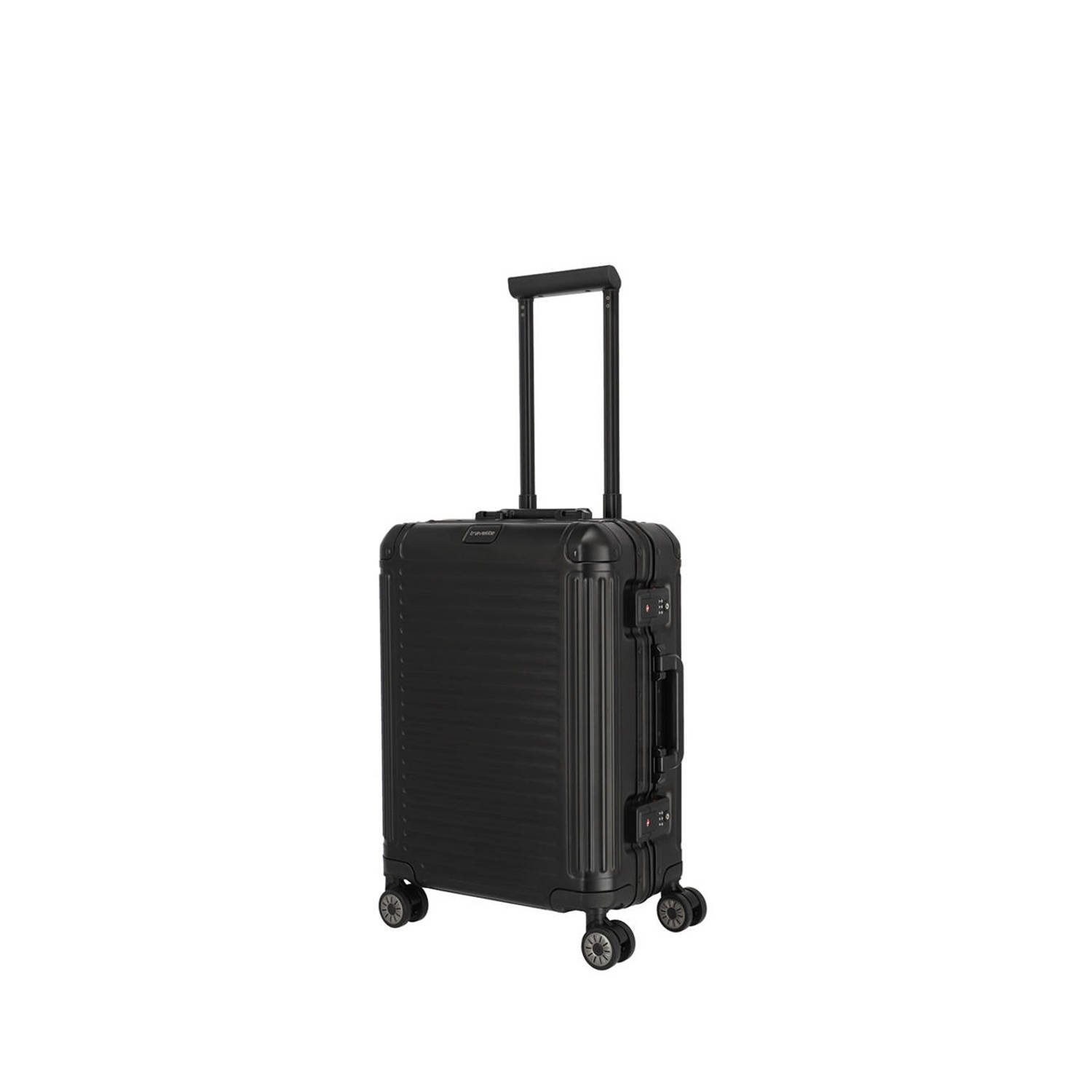 Travelite trolley Next 2.0 Aluminium 55 cm. zwart
