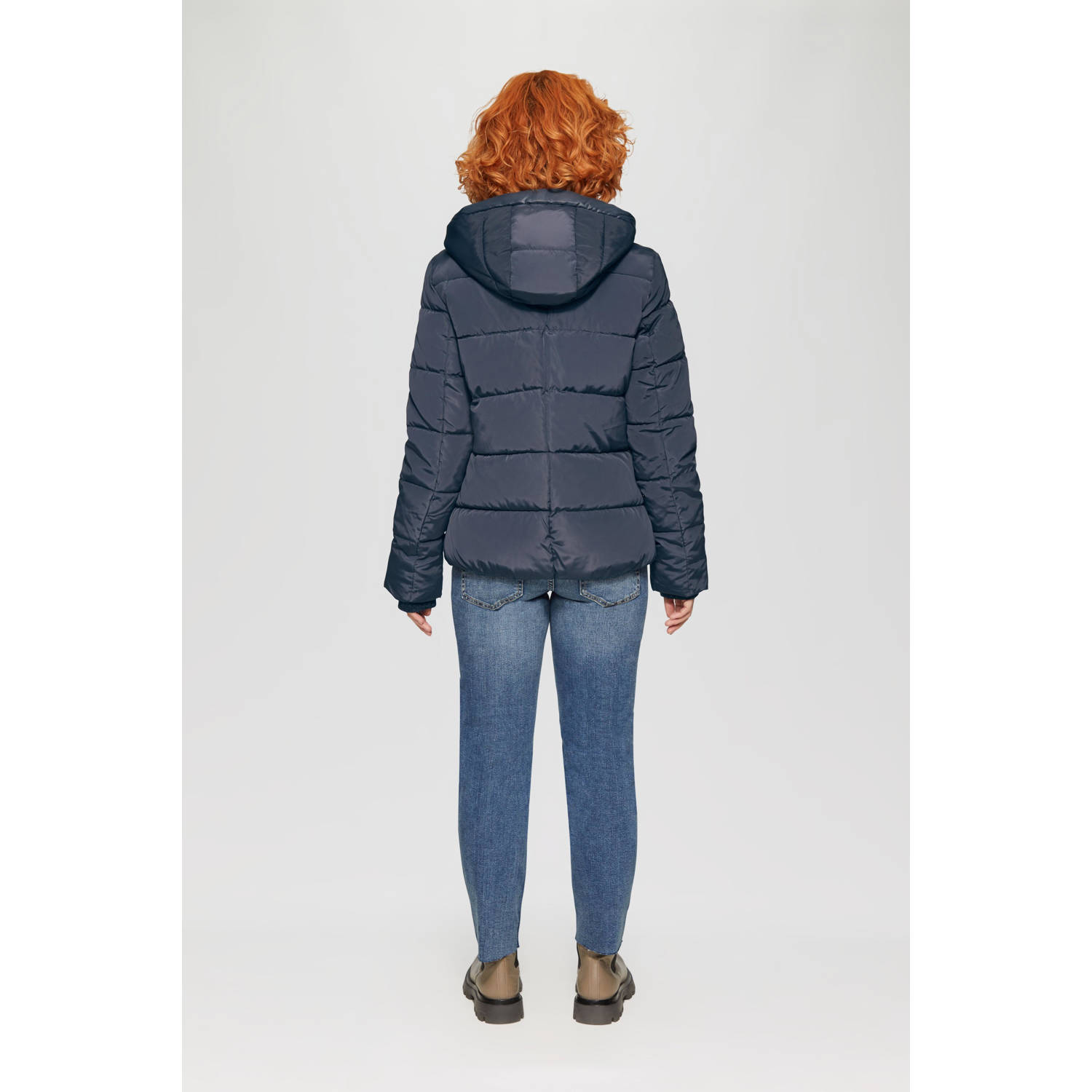Q S by s.Oliver gewatteerde winterjas donkerblauw