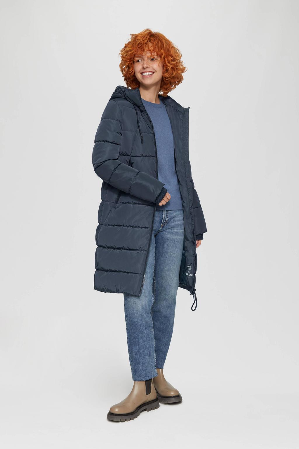 QS gewatteerde winterjas donkerblauw