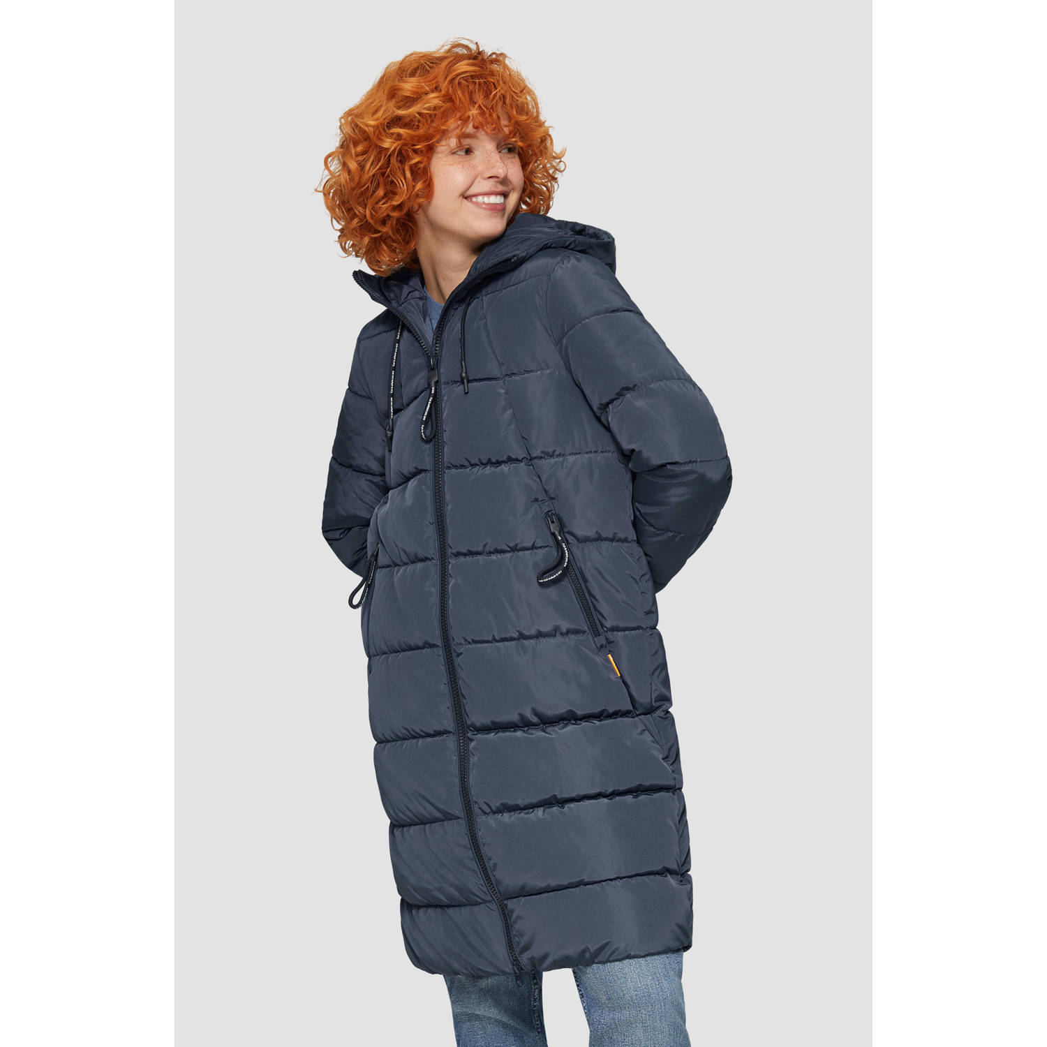 Q S by s.Oliver gewatteerde winterjas donkerblauw