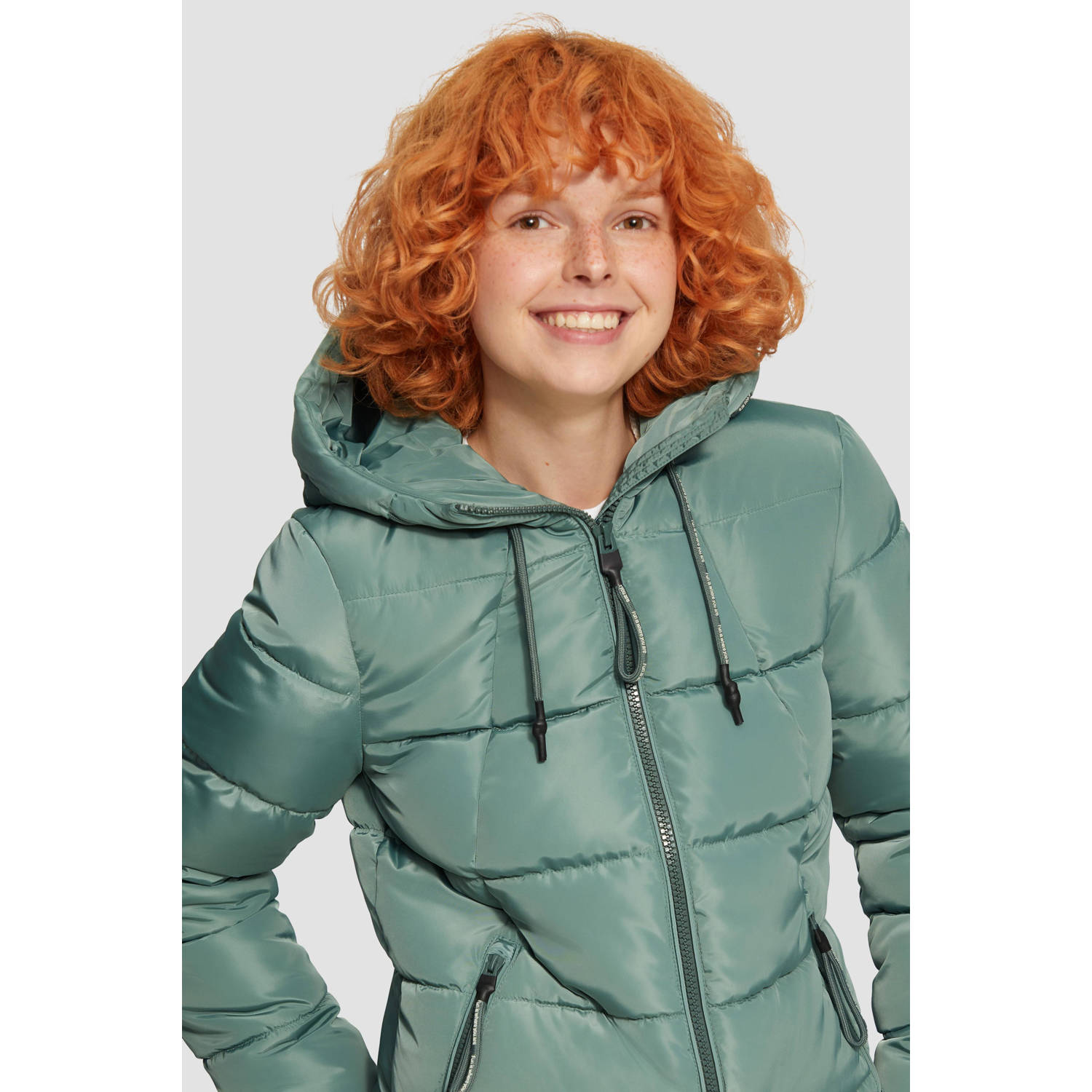 Q S designed by Gewatteerde jas met een capuchon
