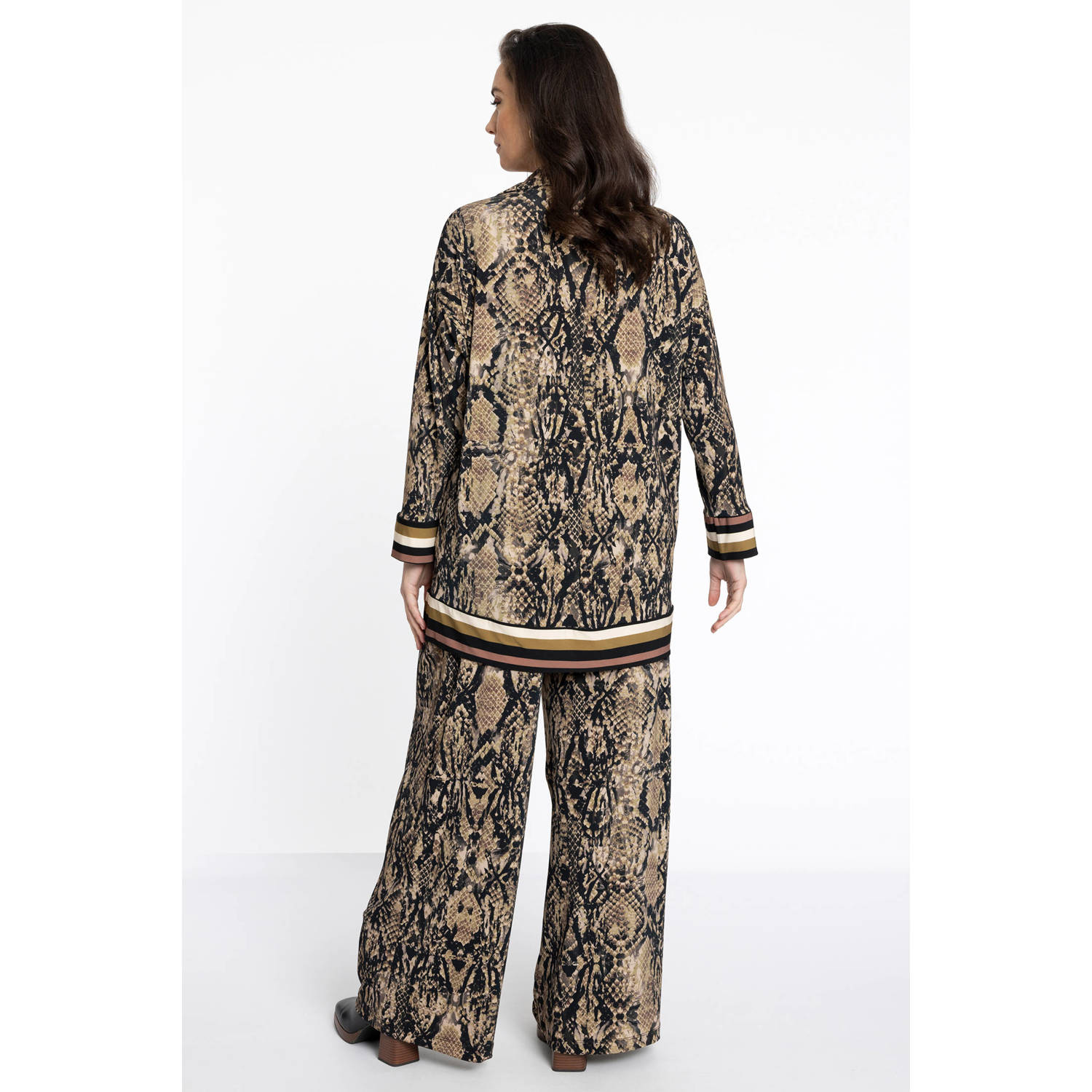 YOEK tuniek met dierenprint bruin