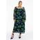 YOEK gebloemde maxi jurk zwart/blauw/groen
