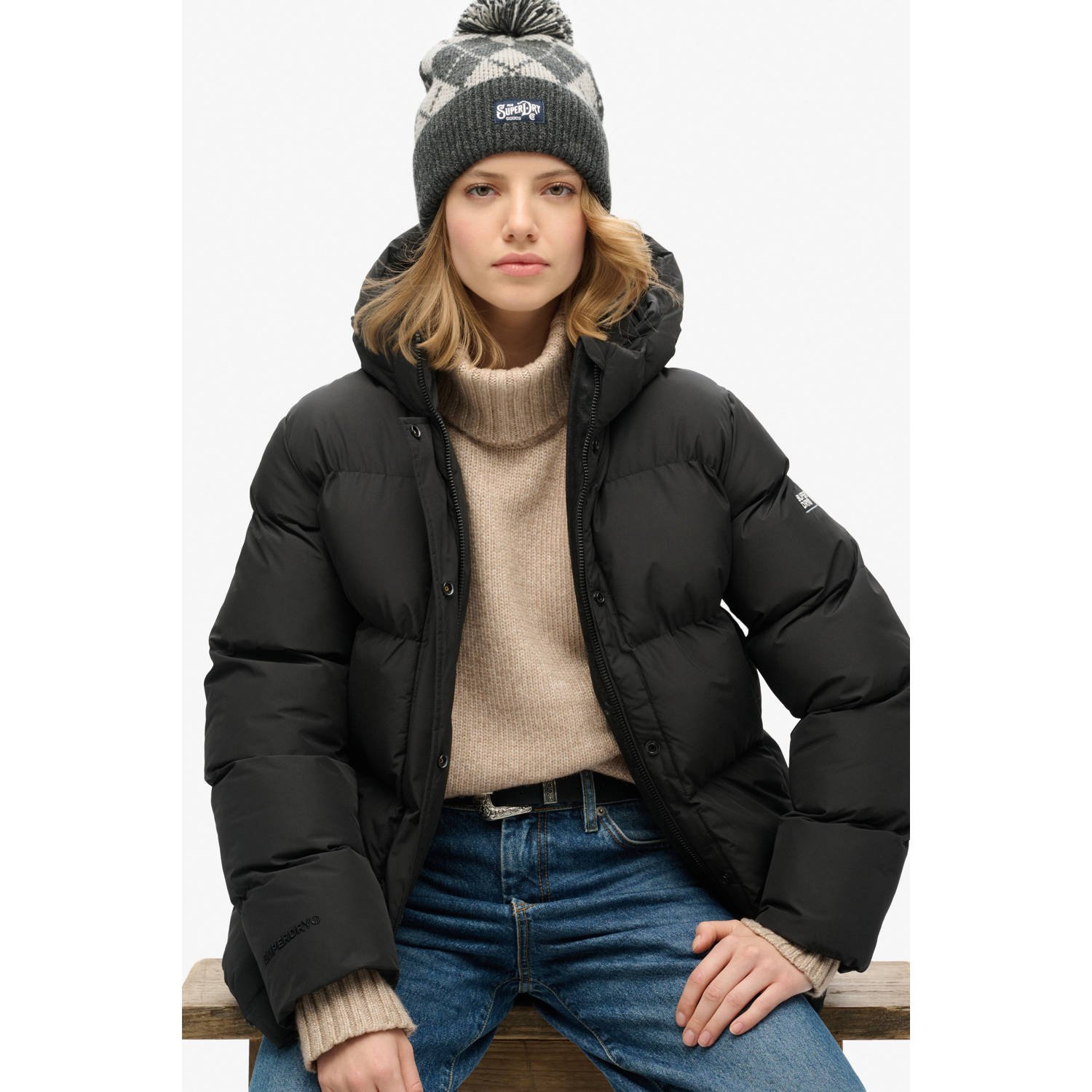 Superdry Gewatteerde jas HOODED 5 BAFFLE SPORTS PUFFER