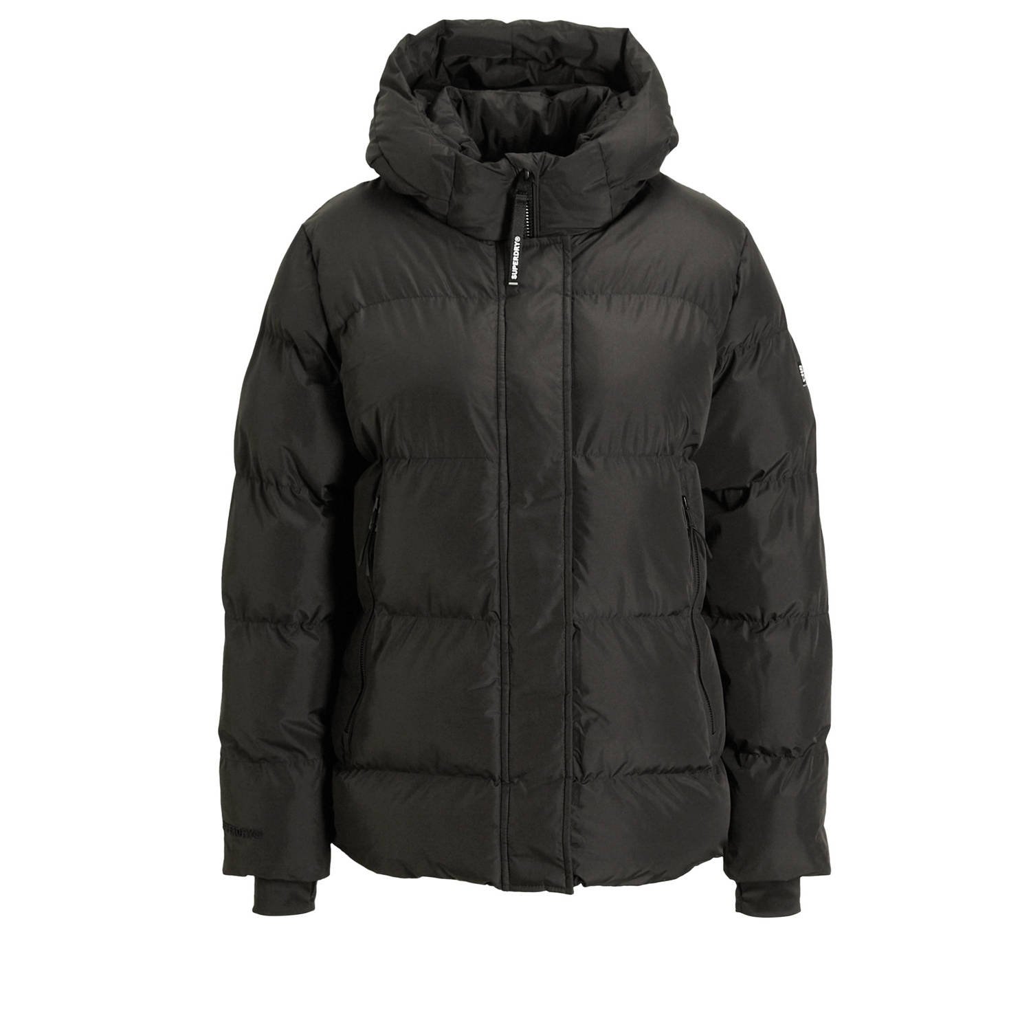 Superdry gewatteerde winterjas zwart