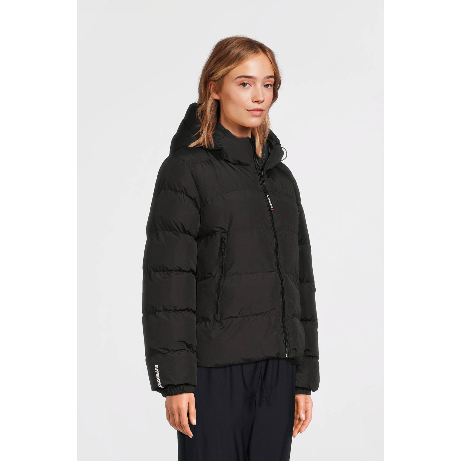 Superdry gewatteerde winterjas zwart